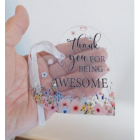 Hart acryl met tekst | Thank you for being awesome | juffendag, einde schooljaar | afscheid